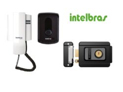 Porteiro Residencial IPR 8010 + Fechadura Elétrica de sobrepor FX 1500 Preta - Intelbras