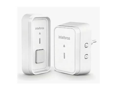 Campainha Sem Fio Intelbras Cib 101 Com Protetor 2 Entradas Branco 127/220v