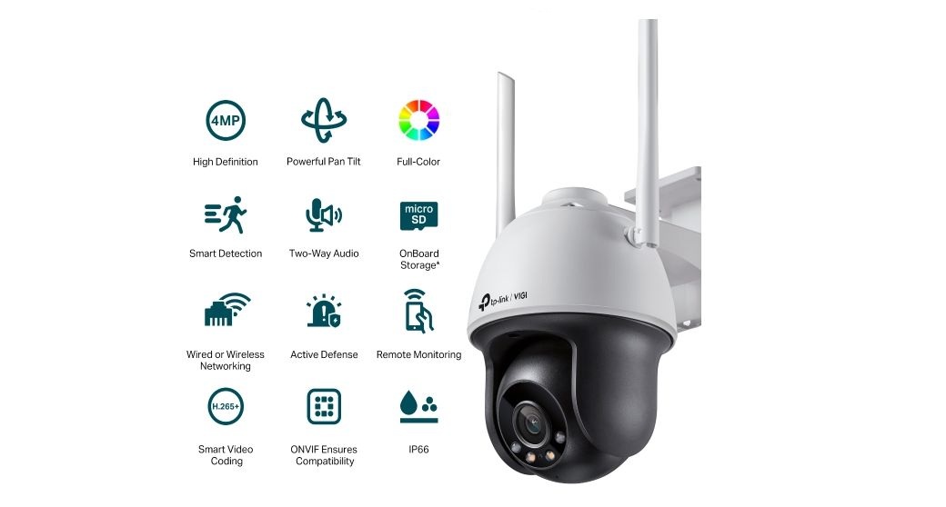 Câmera IP VIGI C540-W Externa Pan/Tilt 4MP Full-Color Wi-Fi - Imagem 4